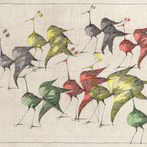 Paul Flora Acht Vögel