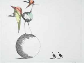 Paul Flora Federzeichnung Bewunderung