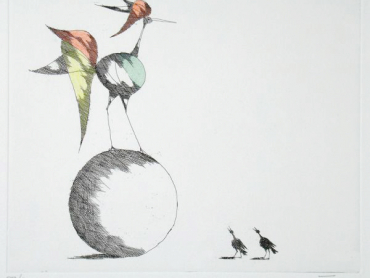 Paul Flora Federzeichnung Bewunderung