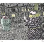 Paul Flora Radierung Carnevale Veneziano
