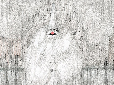Paul Flora Postkarte Carnevale Veneziano II