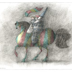Paul Flora Der Clown auf dem Pegasus