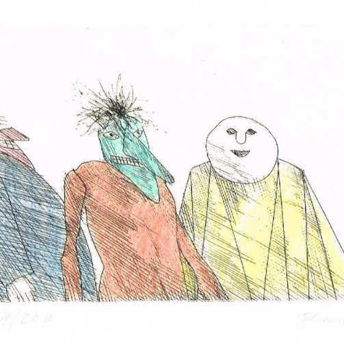 Paul Flora Drei Masken