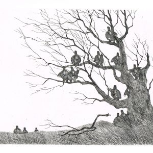 Paul Flora Dreizehn Unglücksraben im Baum