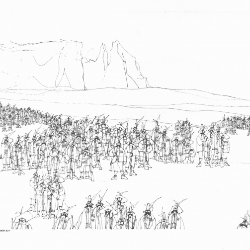 Paul Flora Ein Schützentreffen auf der Seiser Alm