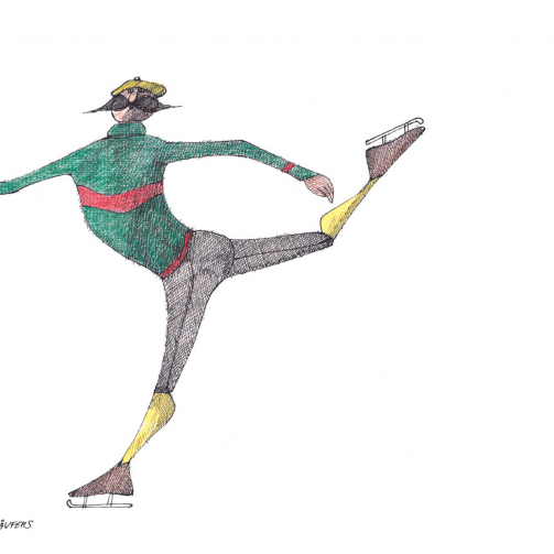 Paul Flora Grazie des Eisläufers