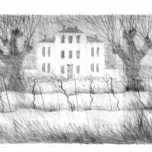 Paul Flora Lithographie Herbst in Friaul Probedruck