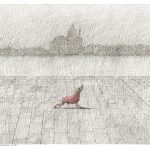 Paul Flora La Giudecca mit vornehmem Hund Postkarte