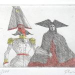 Paul Flora Radierung Carnevale