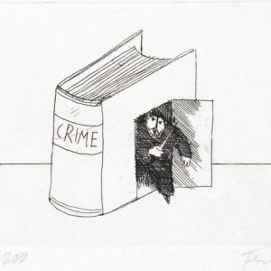 Paul Flora Radierung Crime