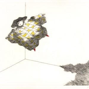 Paul Flora Radierung Harlekin, schwebend