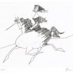 Paul Flora Radierung Jungfrau auf Einhorn