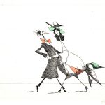 Paul Flora Radierung Tango