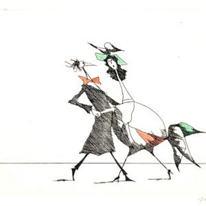 Paul Flora Radierung Tango
