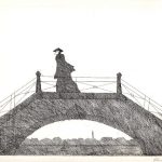 Paul Flora Radierung Venezianische Brücke