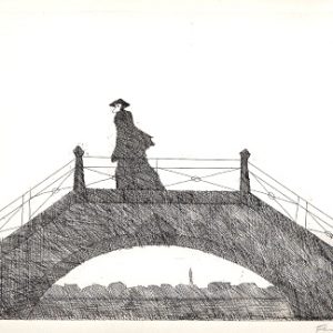 Paul Flora Radierung Venezianische Brücke