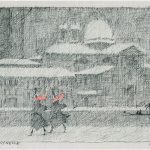 Paul Flora Schnee in Venedig