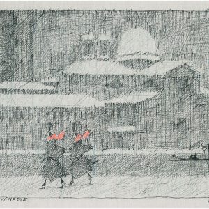 Paul Flora Schnee in Venedig