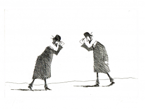 Paul Flora Radierung Gute Laune