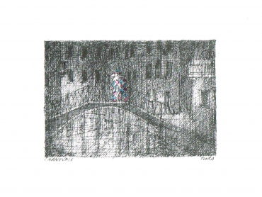 Paul Flora Postkarte Carnevale