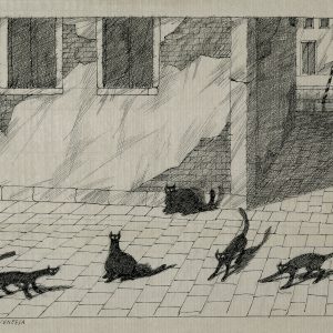 Paul Flora Poster I gatti di venezia