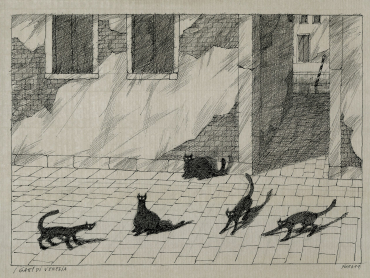 Paul Flora Poster I gatti di venezia
