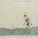 Paul Flora Poster Pinocchio und eine dünne Katze
