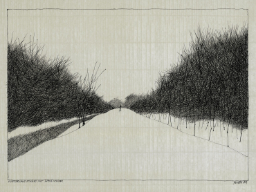 Paul Flora Poster Winterlandschaft mit Wanderer