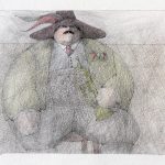 Paul Flora Postkarte Der dicke Musikant