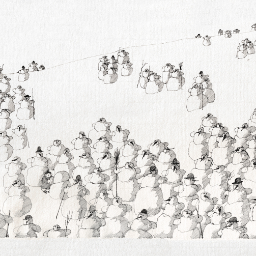 Paul Flora Postkarte Ein eifriges Kind