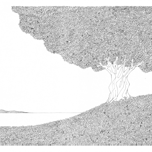 Paul Flora Postkarte Literarische Landschaft