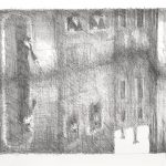 Paul Flora Lithographie Venedig - Drei Pestdoktoren