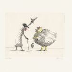 Messieur Corbeau begrüßt ein Huhn